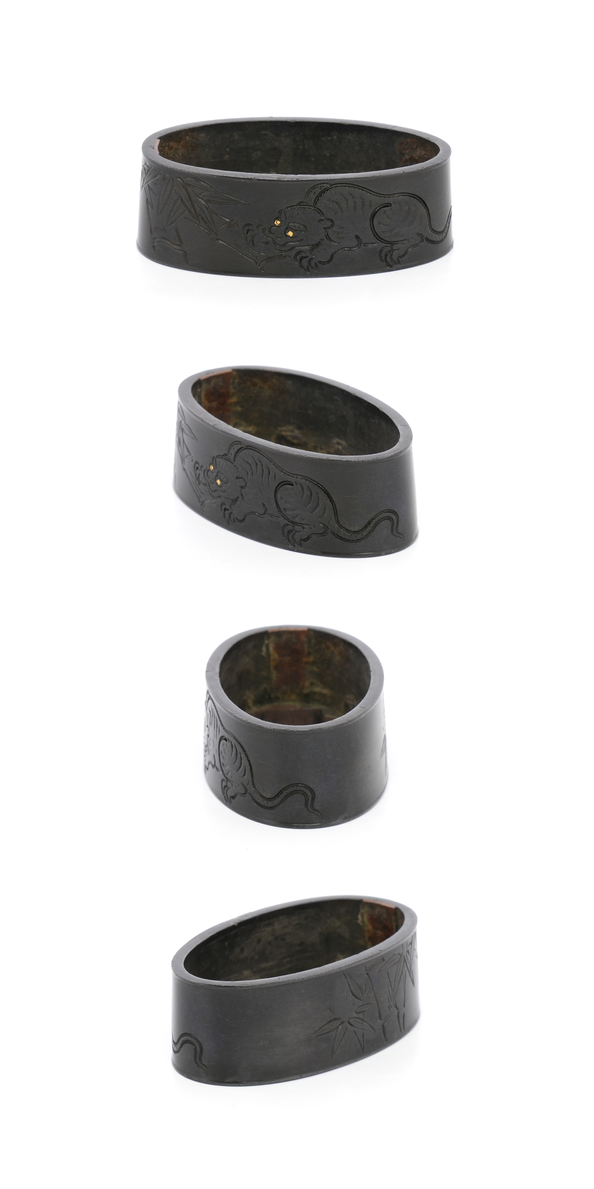 Bamboo and Tiger Daisho Fuchi-Kashira - Mumei — 13 of 14