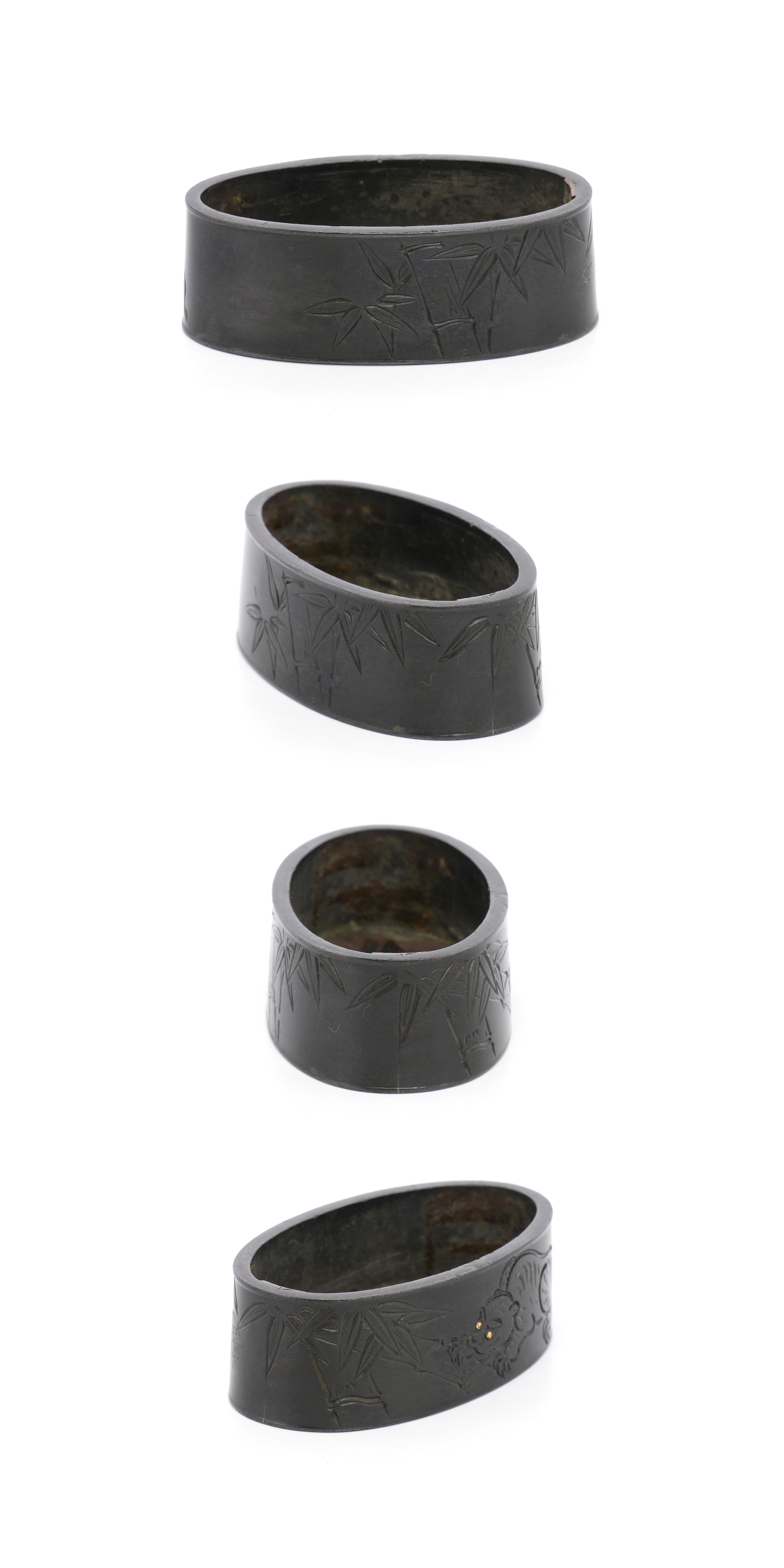 Bamboo and Tiger Daisho Fuchi-Kashira - Mumei — 14 of 14