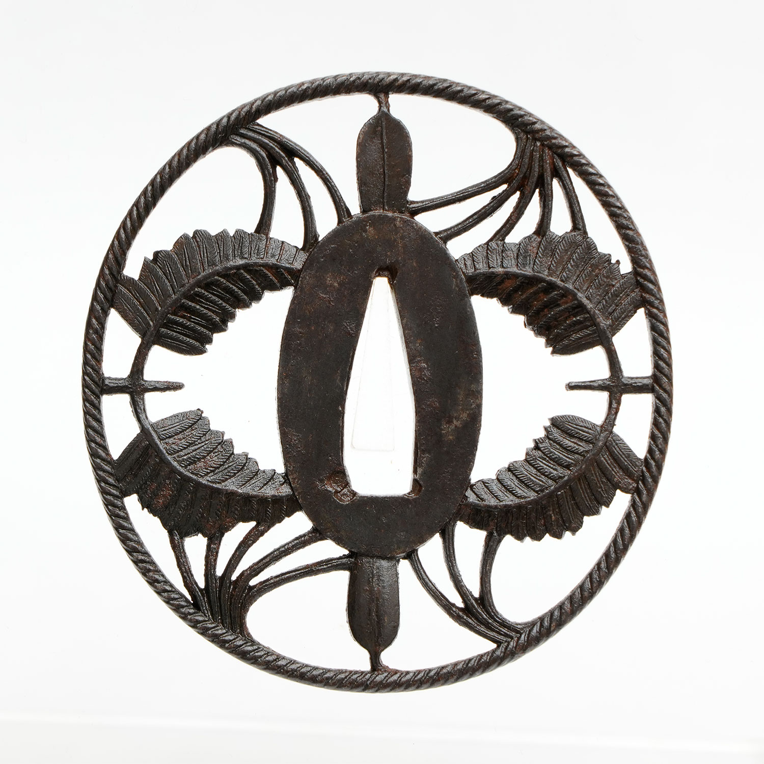 Shimenawa-kazari Sukashi Tsuba Mumei (Choshu) — 2 of 7
