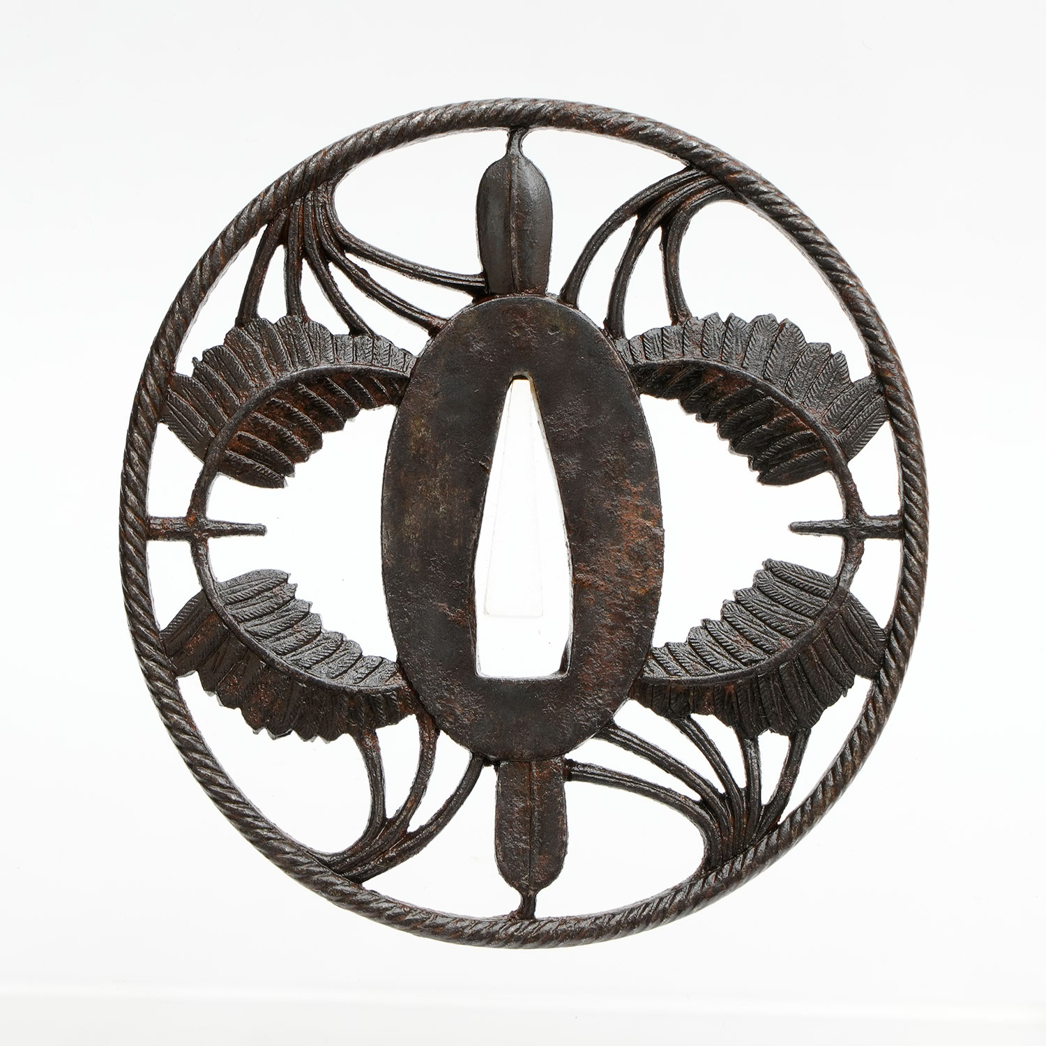Shimenawa-kazari Sukashi Tsuba Mumei (Choshu) — 3 of 7