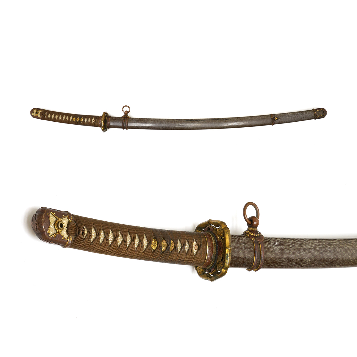 Former Type 94 Japanese Army Koshirae (Indigo Same-gawa Polished Scabbard) — 13 of 13