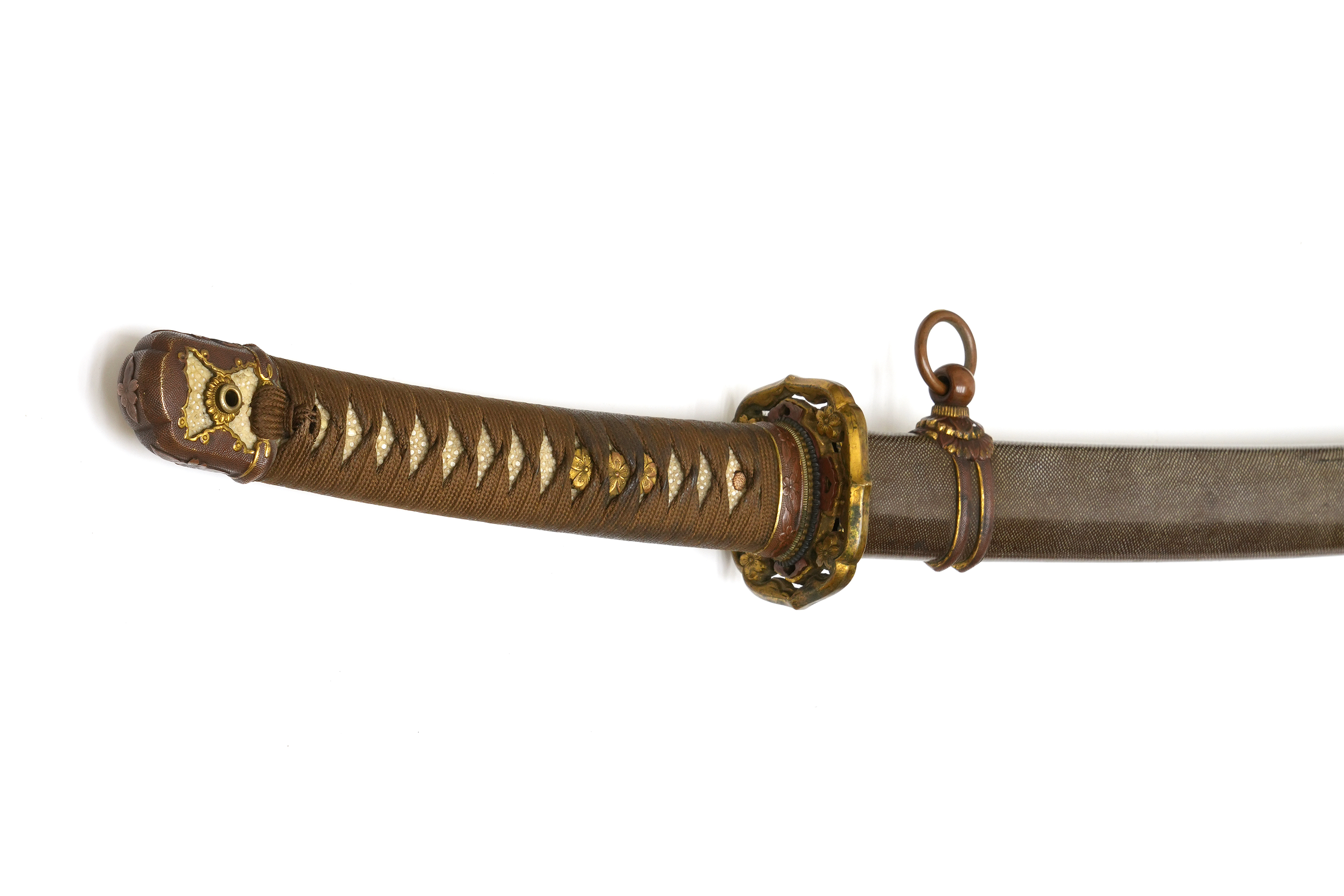 Former Type 94 Japanese Army Koshirae (Indigo Same-gawa Polished Scabbard) — 4 of 13