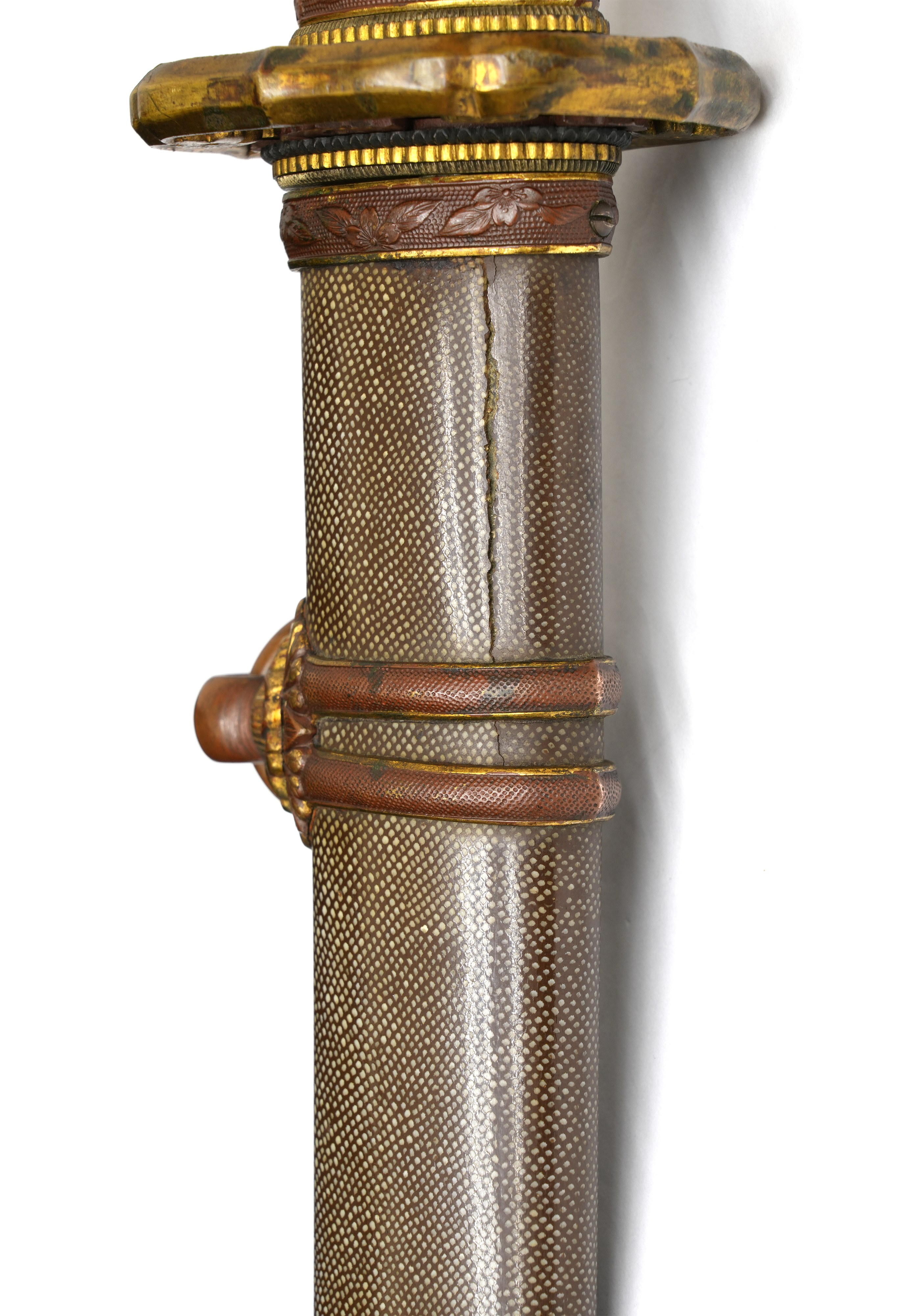 Former Type 94 Japanese Army Koshirae (Indigo Same-gawa Polished Scabbard) — 12 of 13