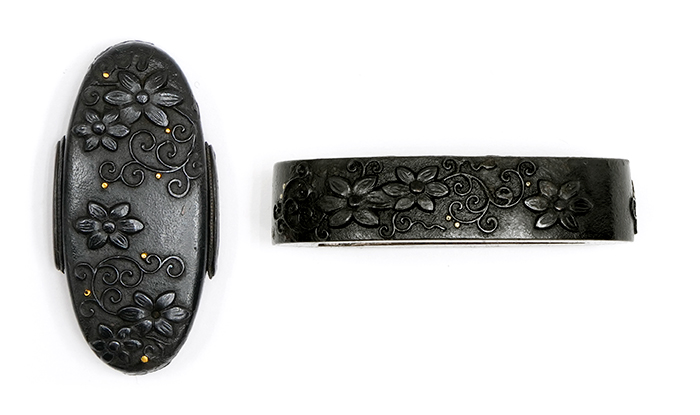 Fuchi: Clematis and Arabesque Design, Mumei — 2 of 10