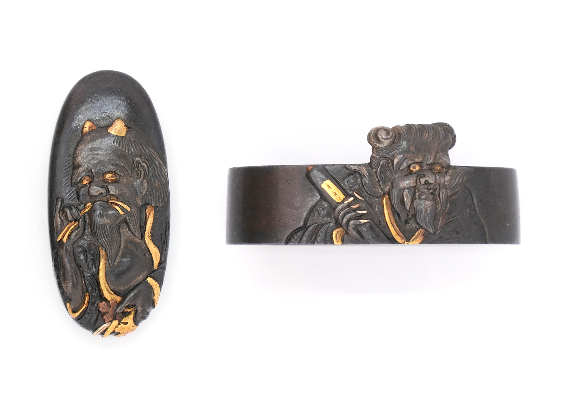 Fuchi-Kashira: Soju - Hanshan and Shide Design — 2 of 17