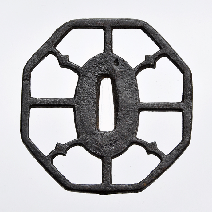 Octagonal Wild Goose Openwork Tsuba, Mumei — 2 of 3
