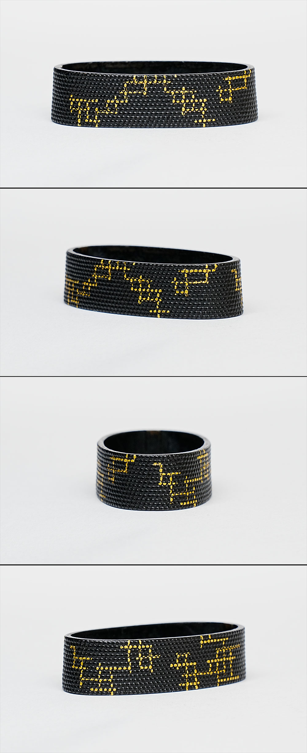 Fuchi-Kashira: Kasuri Pattern, Mumei — 3 of 4
