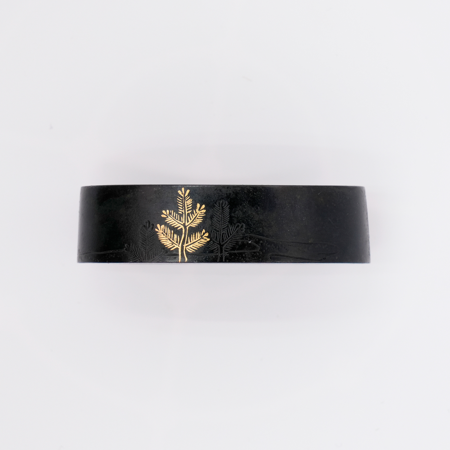 Fuchi Kashira: Pine Tree Design, Mumei — 2 of 10