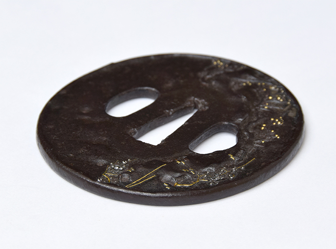 Tsuba: Moon and Old Plum Tree Design, Mumei (Aizu Shoami) — 4 of 10