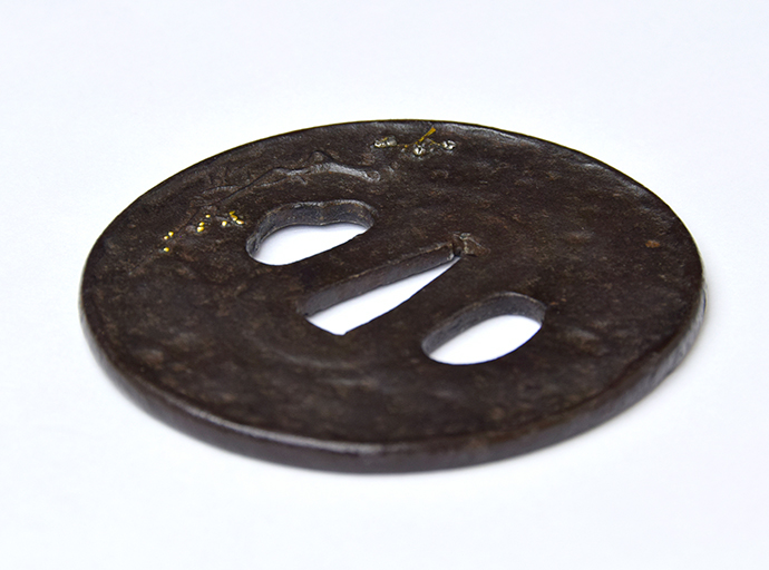 Tsuba: Moon and Old Plum Tree Design, Mumei (Aizu Shoami) — 6 of 10