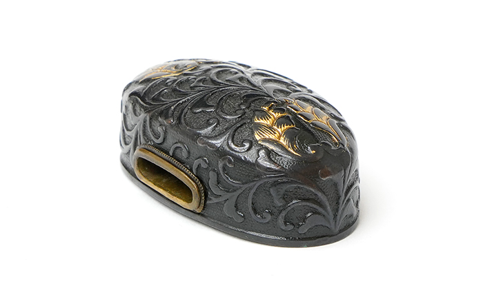 Fuchi with Arabesque and Japanese Ginger Crest, Mumei — 5 of 12