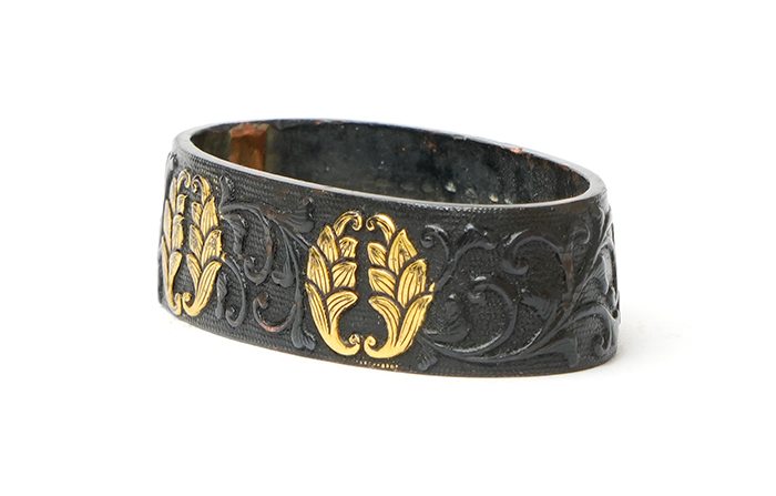 Fuchi with Arabesque and Japanese Ginger Crest, Mumei — 8 of 12