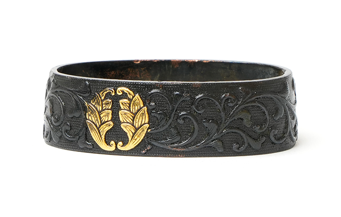 Fuchi with Arabesque and Japanese Ginger Crest, Mumei — 10 of 12