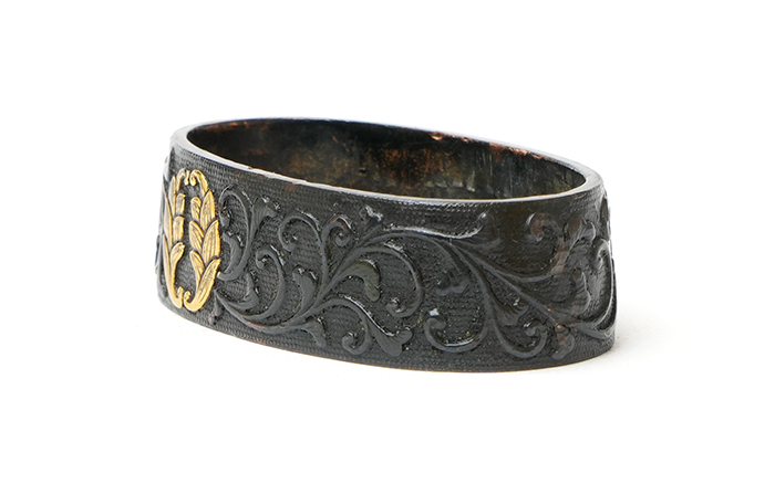 Fuchi with Arabesque and Japanese Ginger Crest, Mumei — 11 of 12