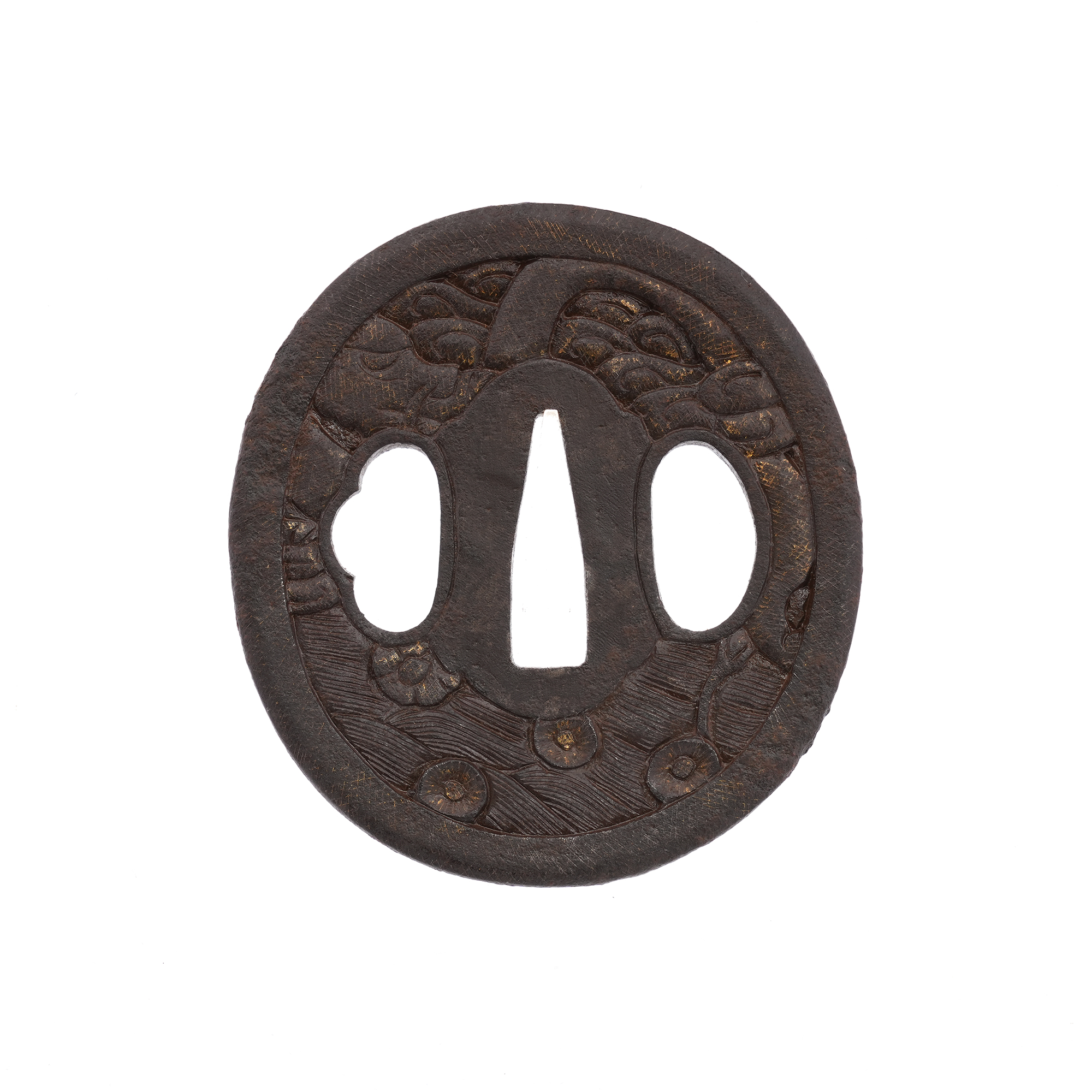 Daisho Tsuba with Indeterminate Design, Mumei — 13 of 17