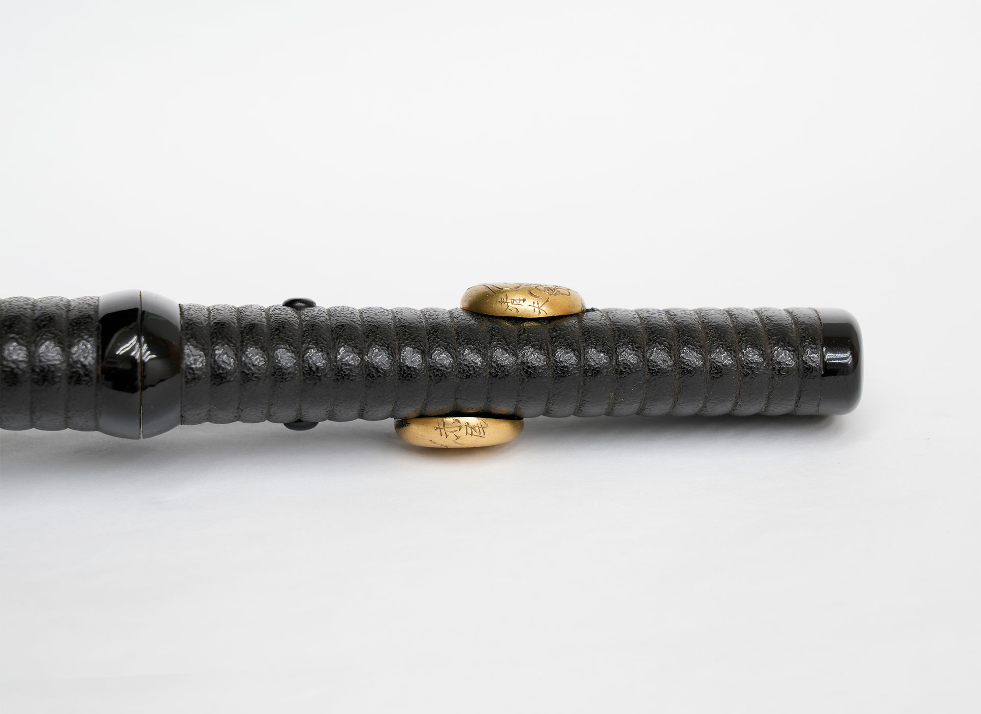 Black Wrinkled Leather Lacquered Sendankizami Saya Aikuchi Tanto Koshirae - 18-024 — 6 of 8