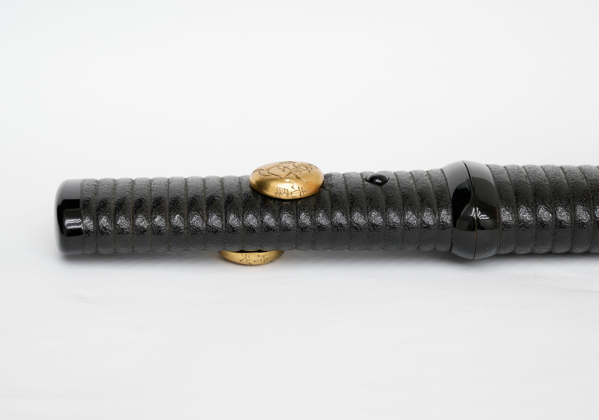 Black Wrinkled Leather Lacquered Sendankizami Saya Aikuchi Tanto Koshirae - 18-024 — 8 of 8
