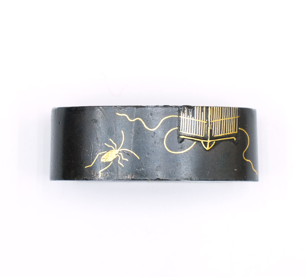 Fuchi-Kashira with Cricket in Insect Cage Design by Echizen Daijo — 3 of 8