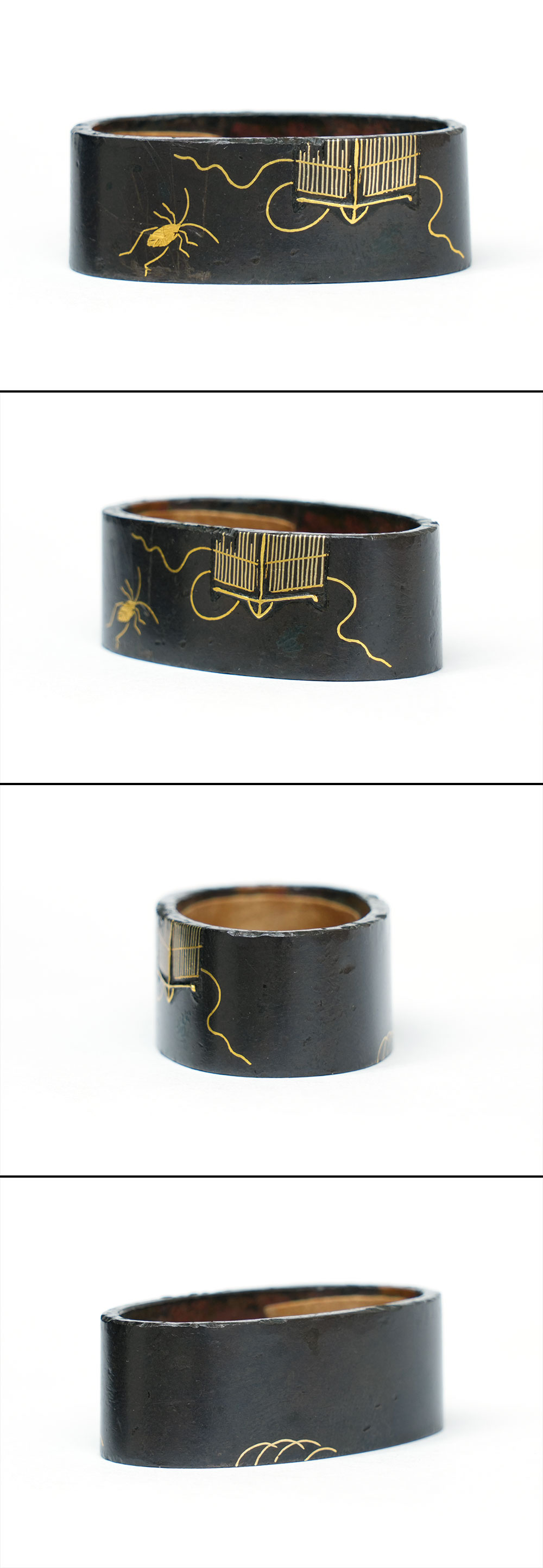 Fuchi-Kashira with Cricket in Insect Cage Design by Echizen Daijo — 5 of 8