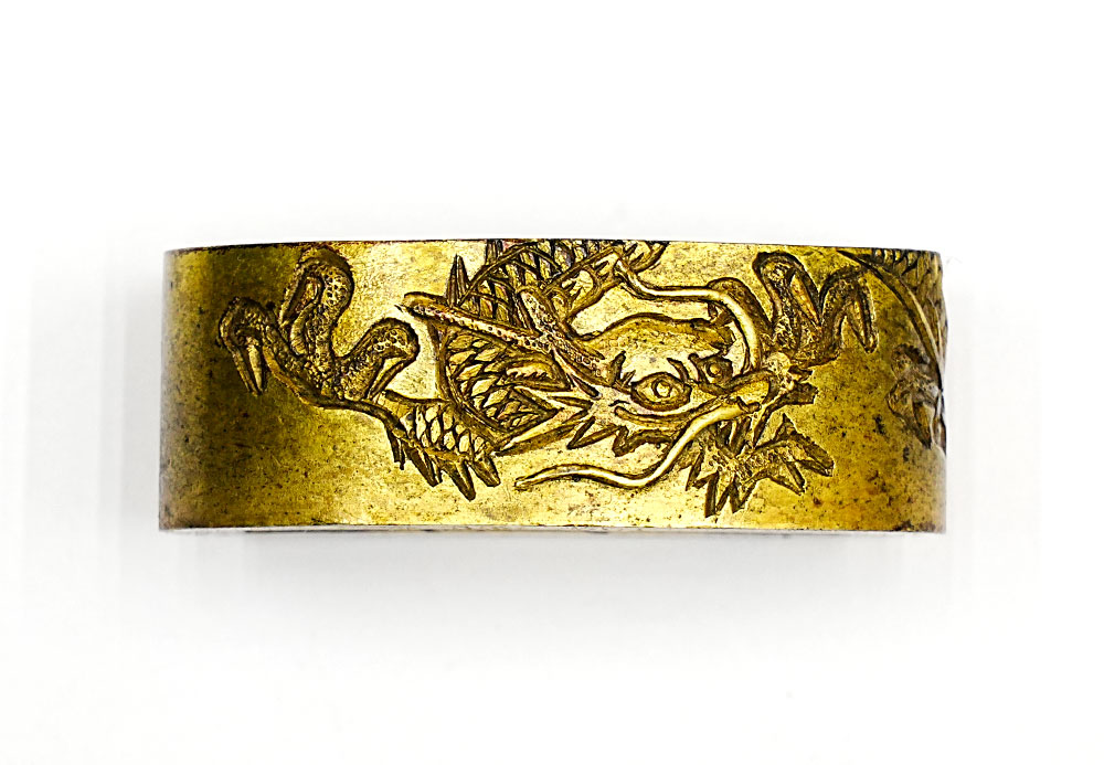 Fuchi-Kashira with Dragon Design, Soyo Saku — 2 of 5