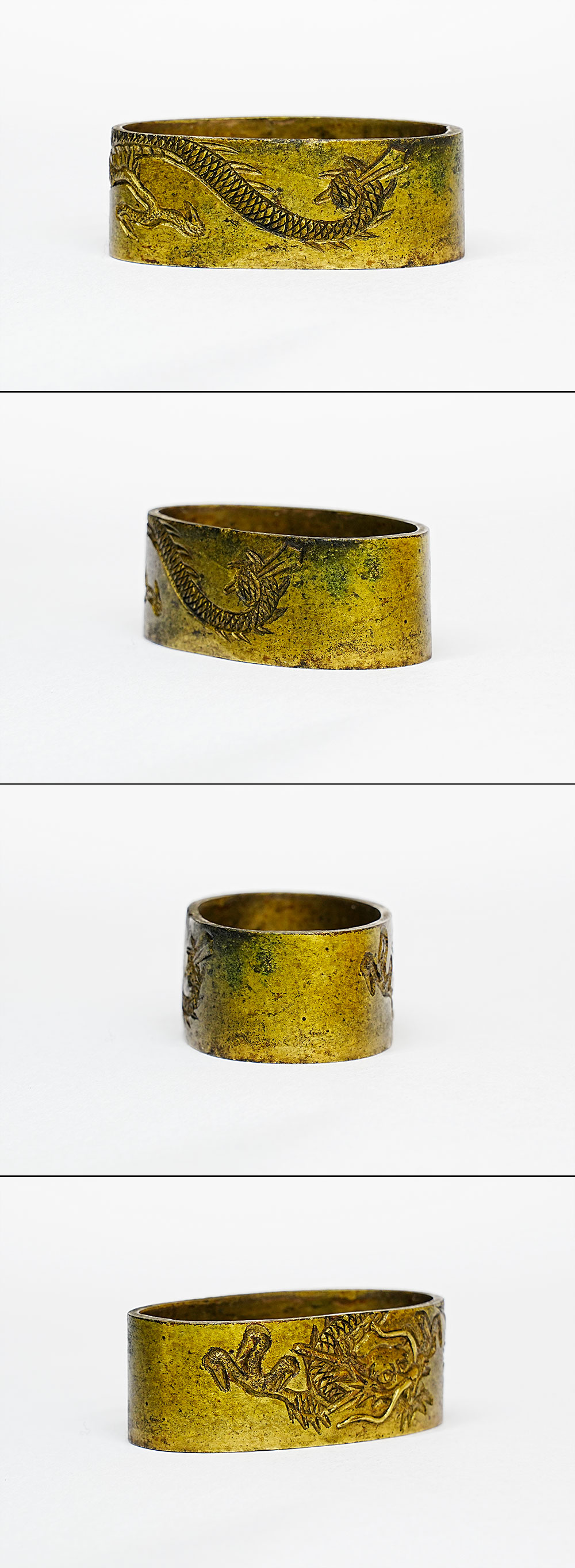 Fuchi-Kashira with Dragon Design, Soyo Saku — 4 of 5