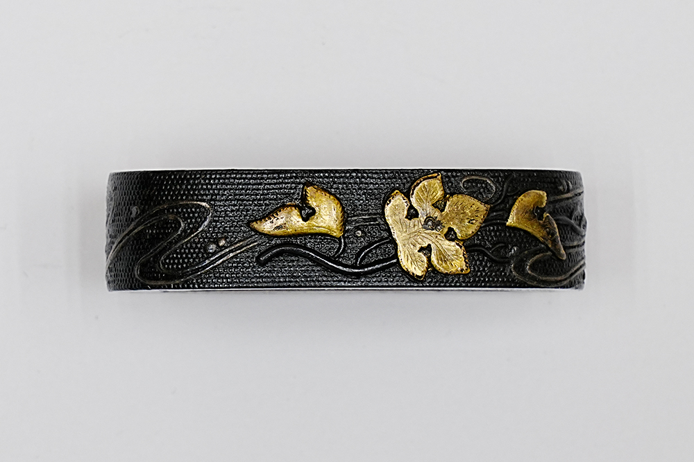 Fuchi-Kashira: Leaves and Stream Design, Hachi (Kao) — 2 of 11