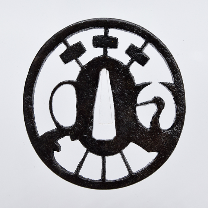 Tsurumaru ni Suisha-zu Sukashi Mumei Tsuba 12-960 — 2 of 3