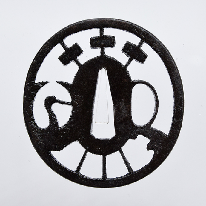 Tsurumaru ni Suisha-zu Sukashi Mumei Tsuba 12-960 — 3 of 3