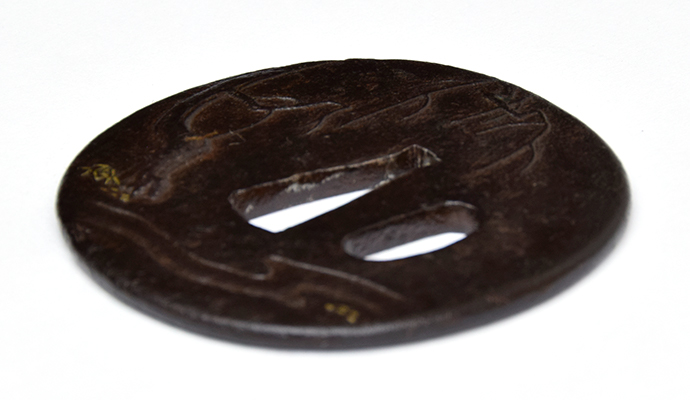 Tsuba: Evening Shower Design, Mumei — 5 of 5