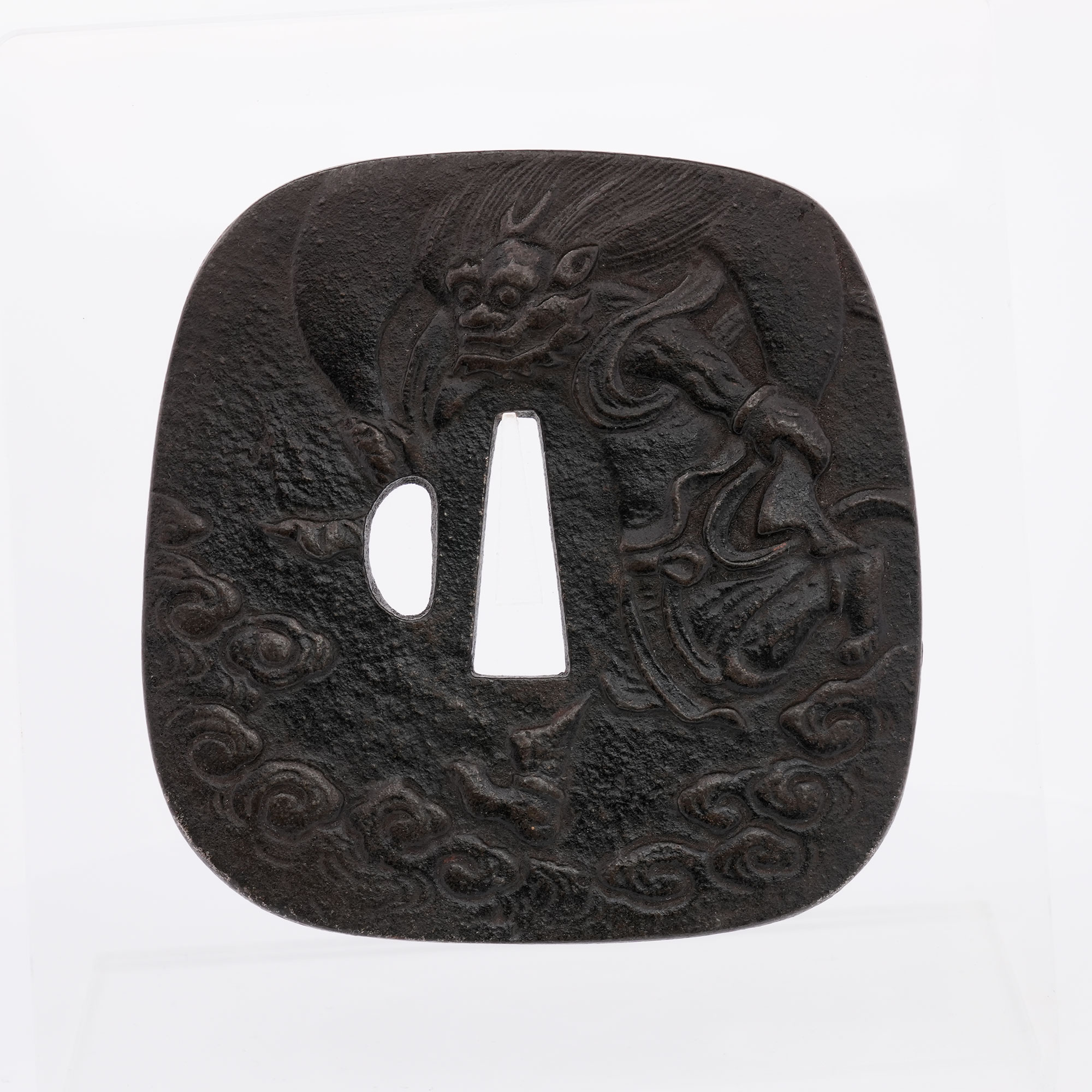 Tsuba with Fujin Design, Korin Style, by Ishiguro Masaaki (with Kao) — 2 of 4
