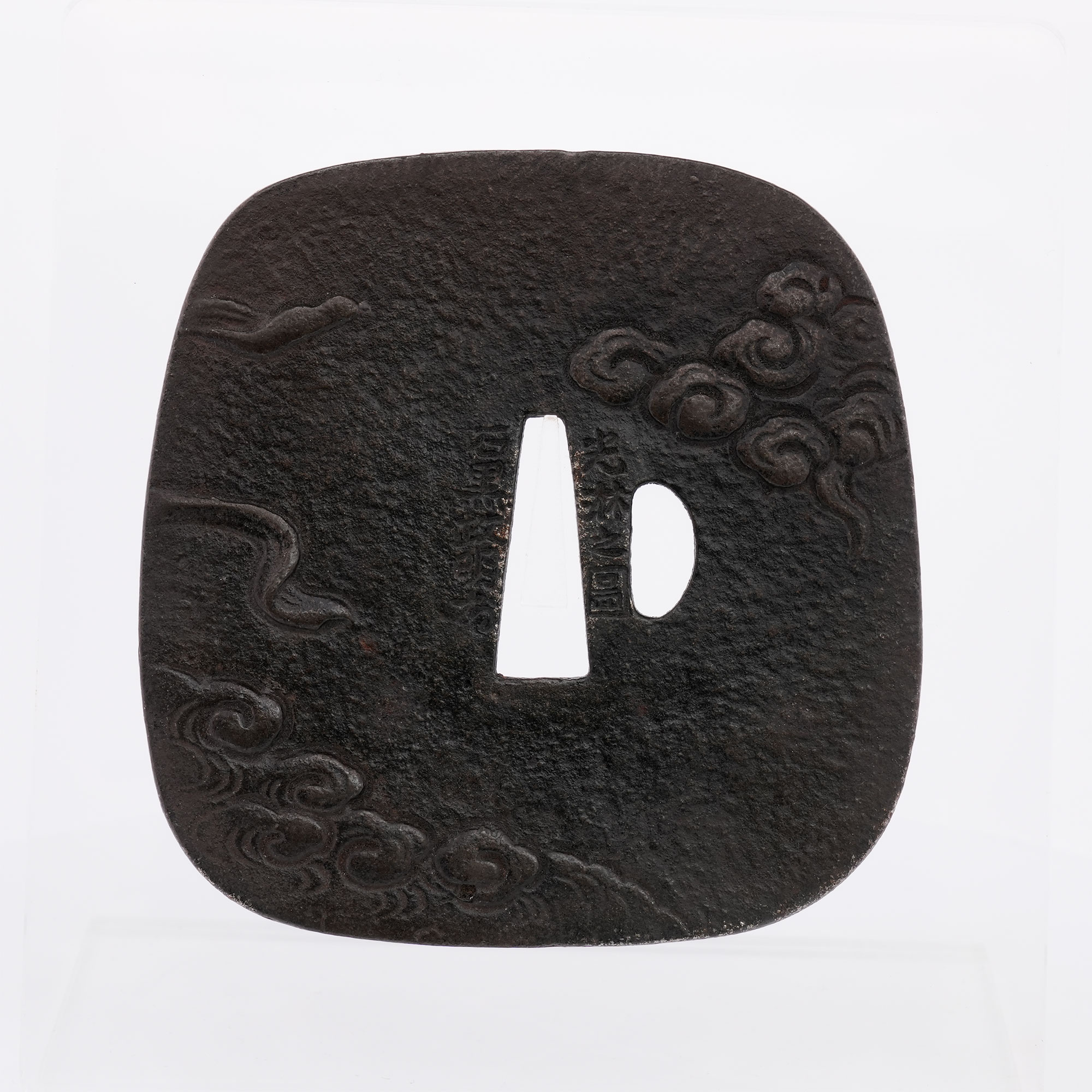 Tsuba with Fujin Design, Korin Style, by Ishiguro Masaaki (with Kao) — 3 of 4