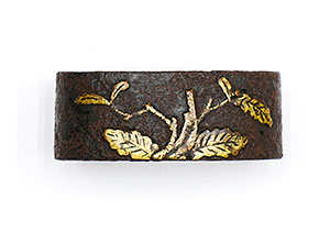Fuchi-Kashira with Plant Design, Mumei — 1 of 4