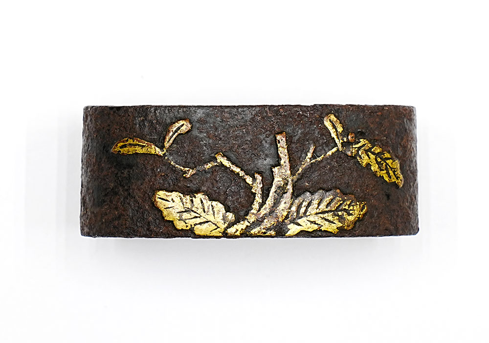 Fuchi-Kashira with Plant Design, Mumei — 2 of 4
