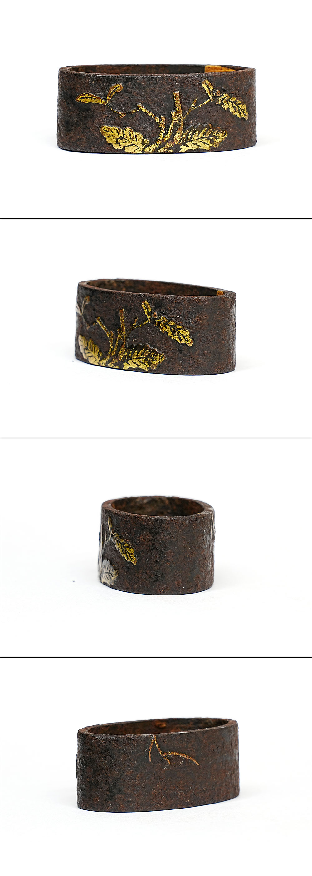 Fuchi-Kashira with Plant Design, Mumei — 3 of 4