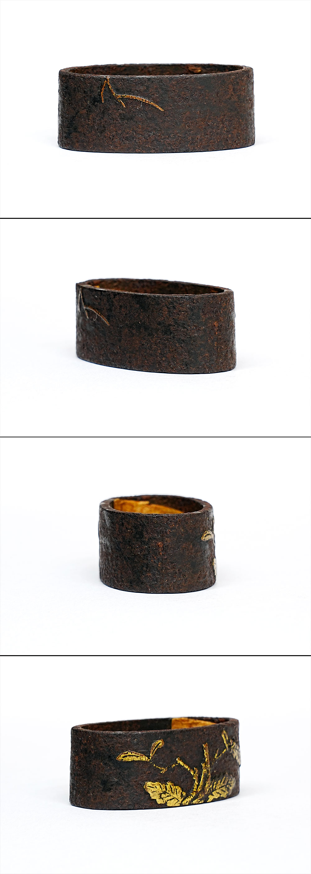 Fuchi-Kashira with Plant Design, Mumei — 4 of 4