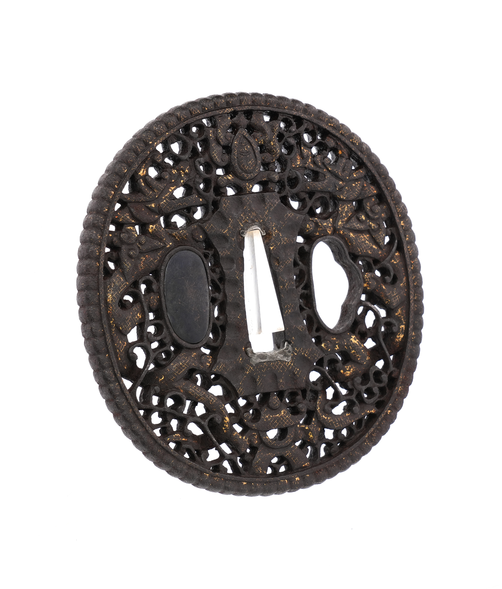 Tsuba: Twin Dragons and Arabesque Design, Mumei (Namban) — 6 of 10