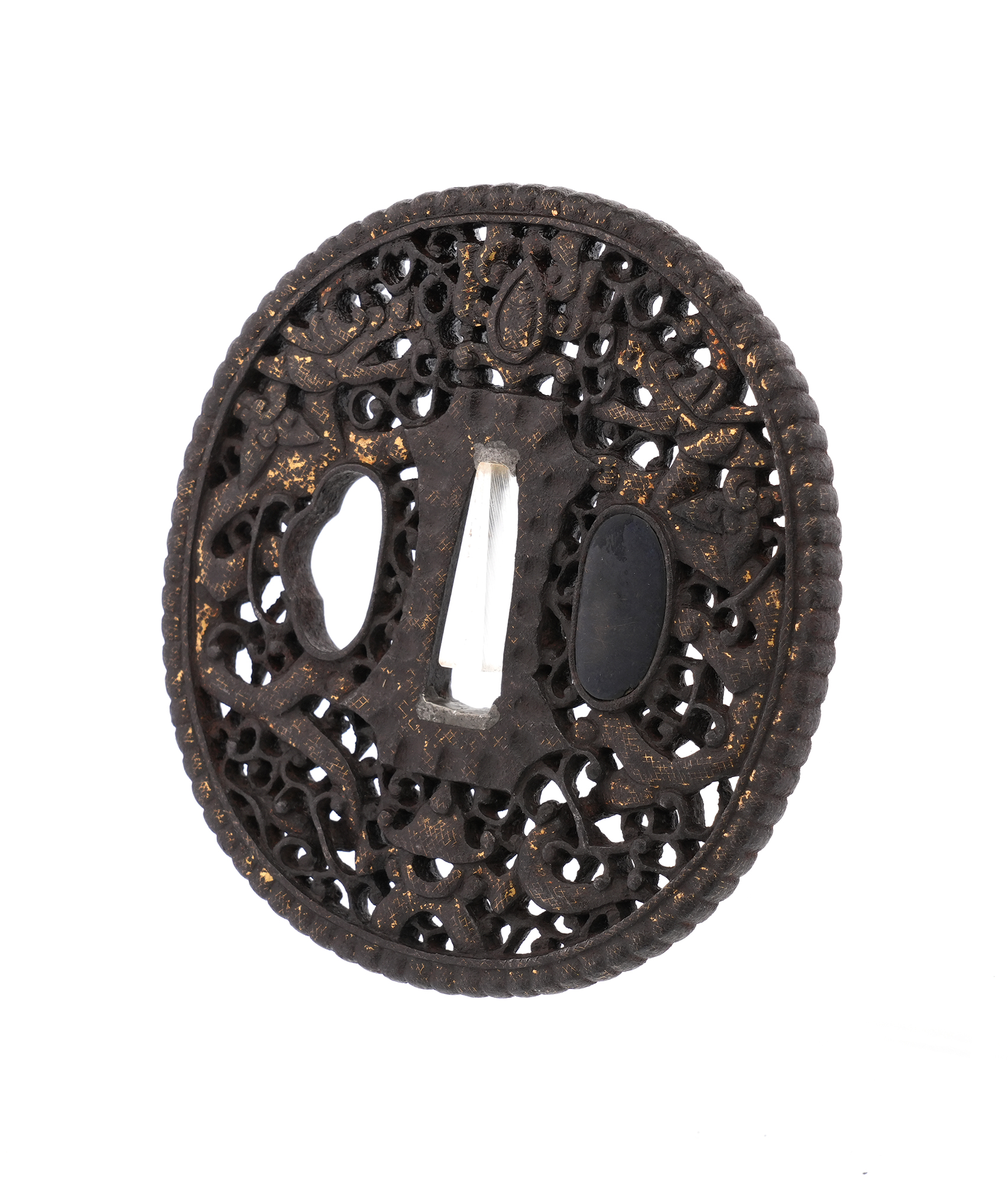 Tsuba: Twin Dragons and Arabesque Design, Mumei (Namban) — 7 of 10