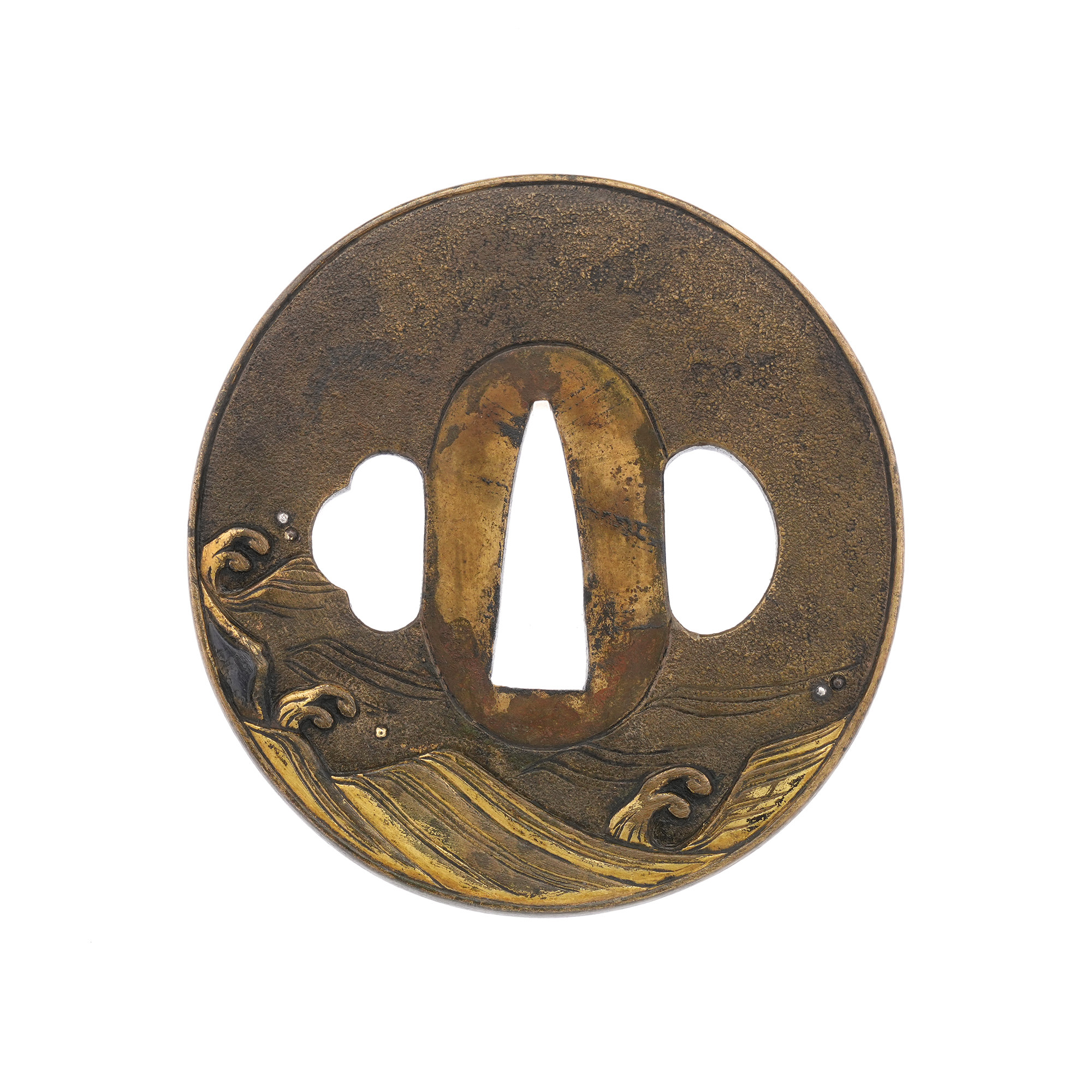 Tsuba: Sunrise Wedded Rocks Design, Mumei (Mito) — 2 of 8