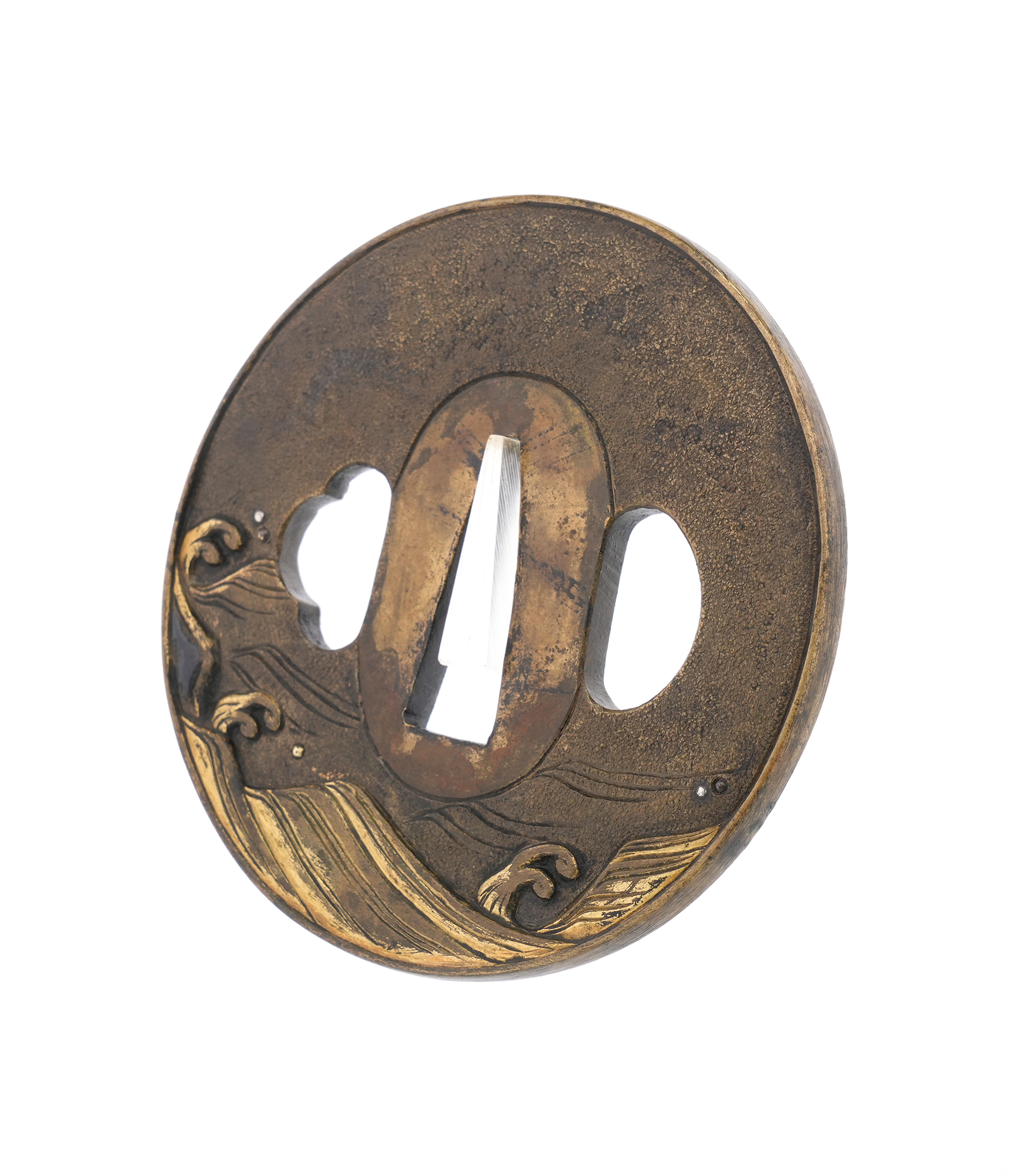 Tsuba: Sunrise Wedded Rocks Design, Mumei (Mito) — 5 of 8