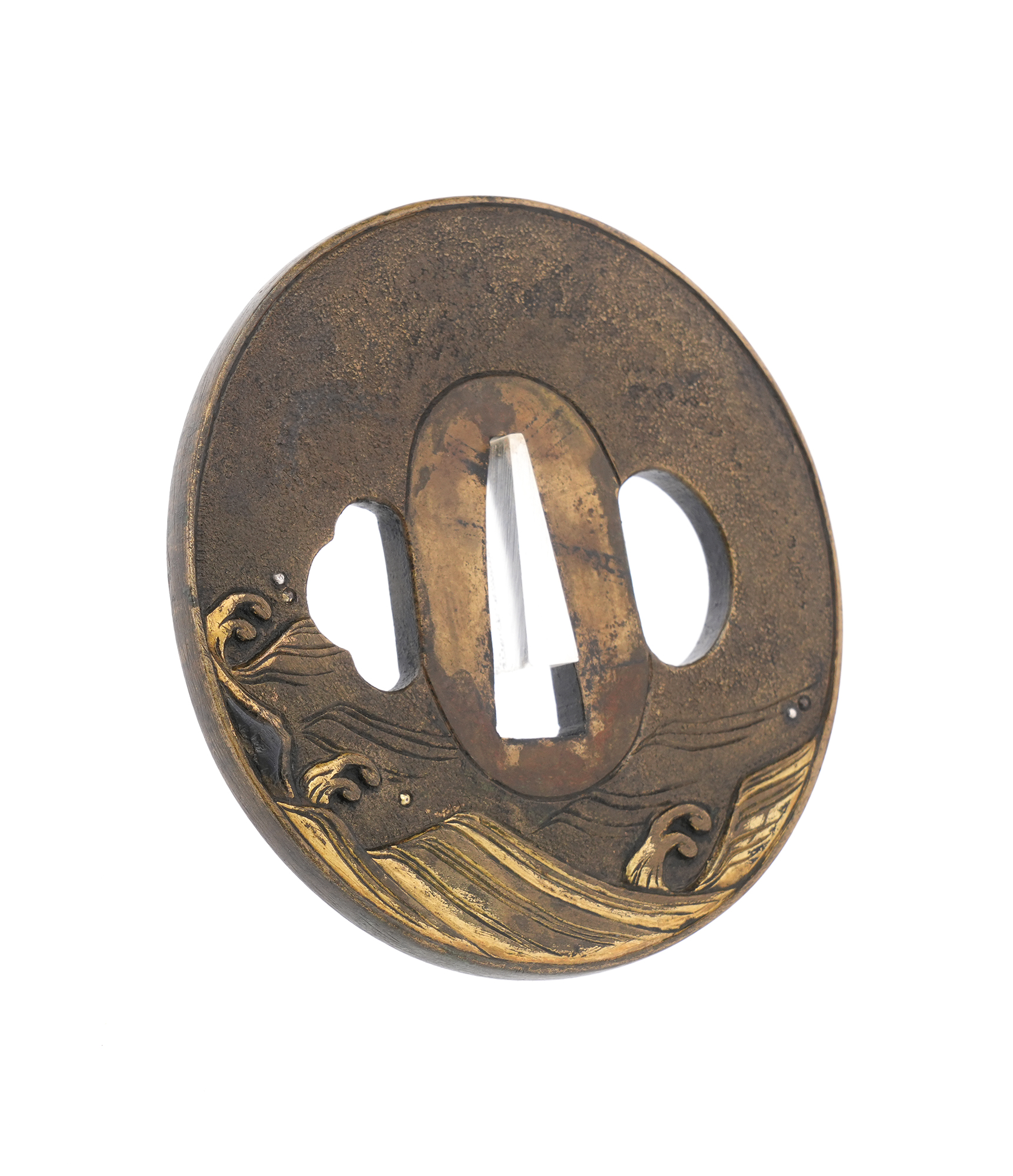 Tsuba: Sunrise Wedded Rocks Design, Mumei (Mito) — 6 of 8