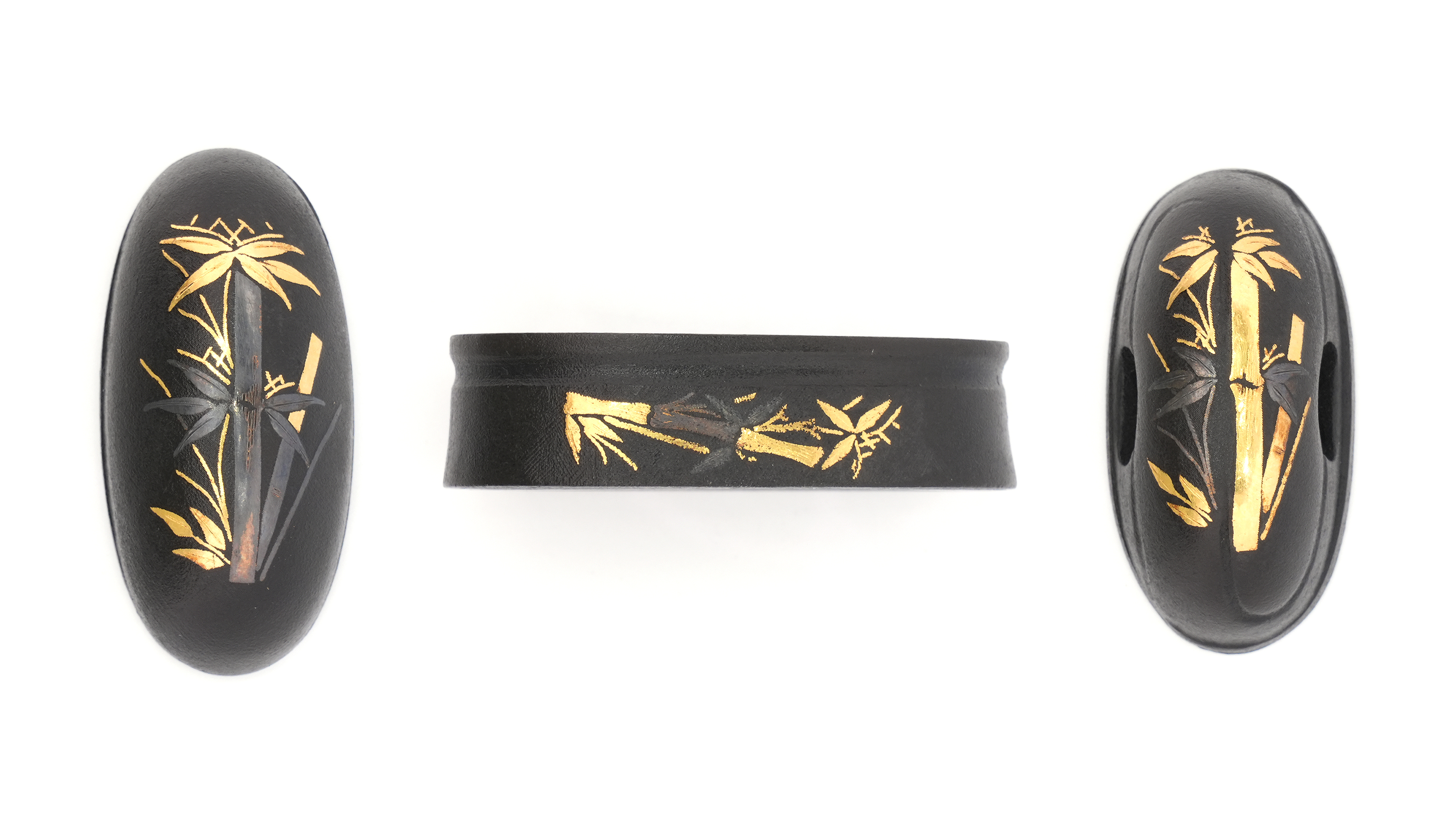 Bamboo Design Higo Fittings (Fuchi-Kashira, Tsuba, Kojiri, Menuki) - Mumei — 3 of 19