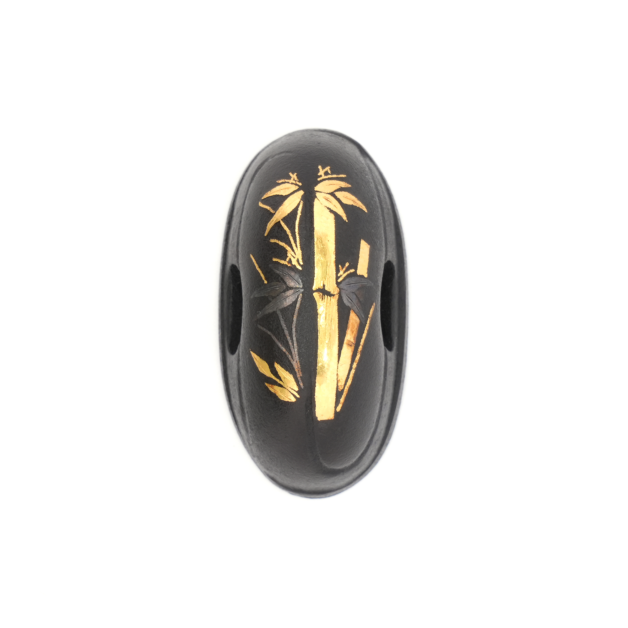 Bamboo Design Higo Fittings (Fuchi-Kashira, Tsuba, Kojiri, Menuki) - Mumei — 6 of 19