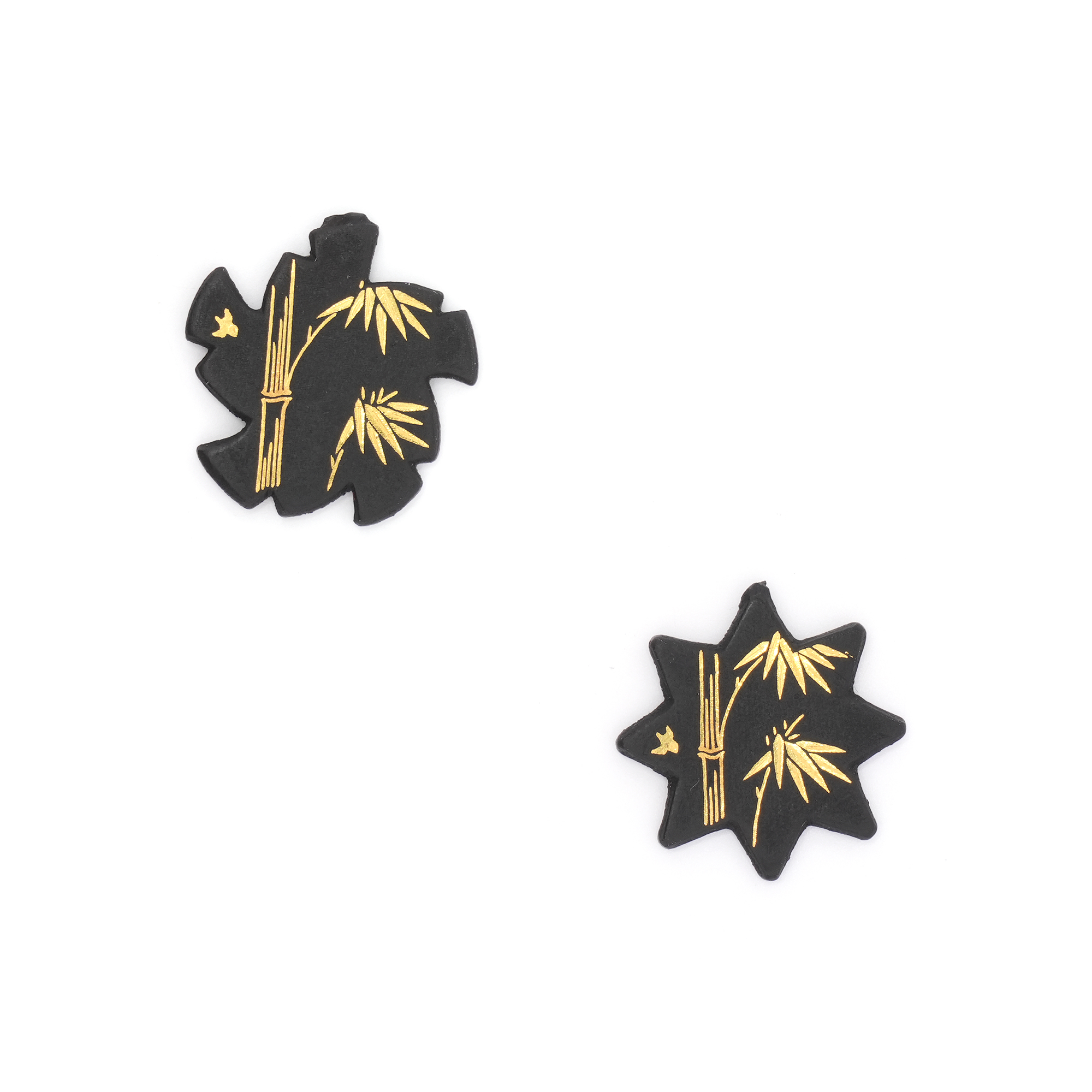 Bamboo Design Higo Fittings (Fuchi-Kashira, Tsuba, Kojiri, Menuki) - Mumei — 12 of 19