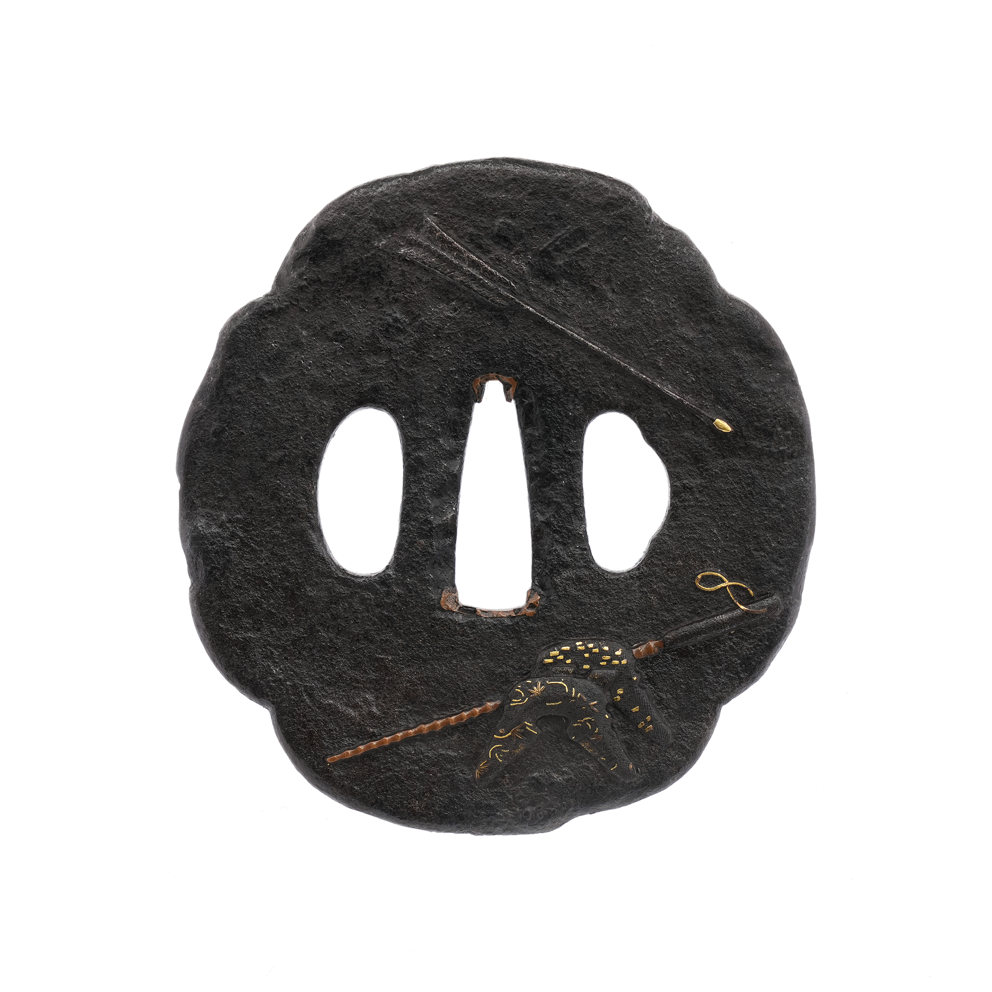 Tsuba with Arrow and Horse Tack Design, Mumei — 2 of 7