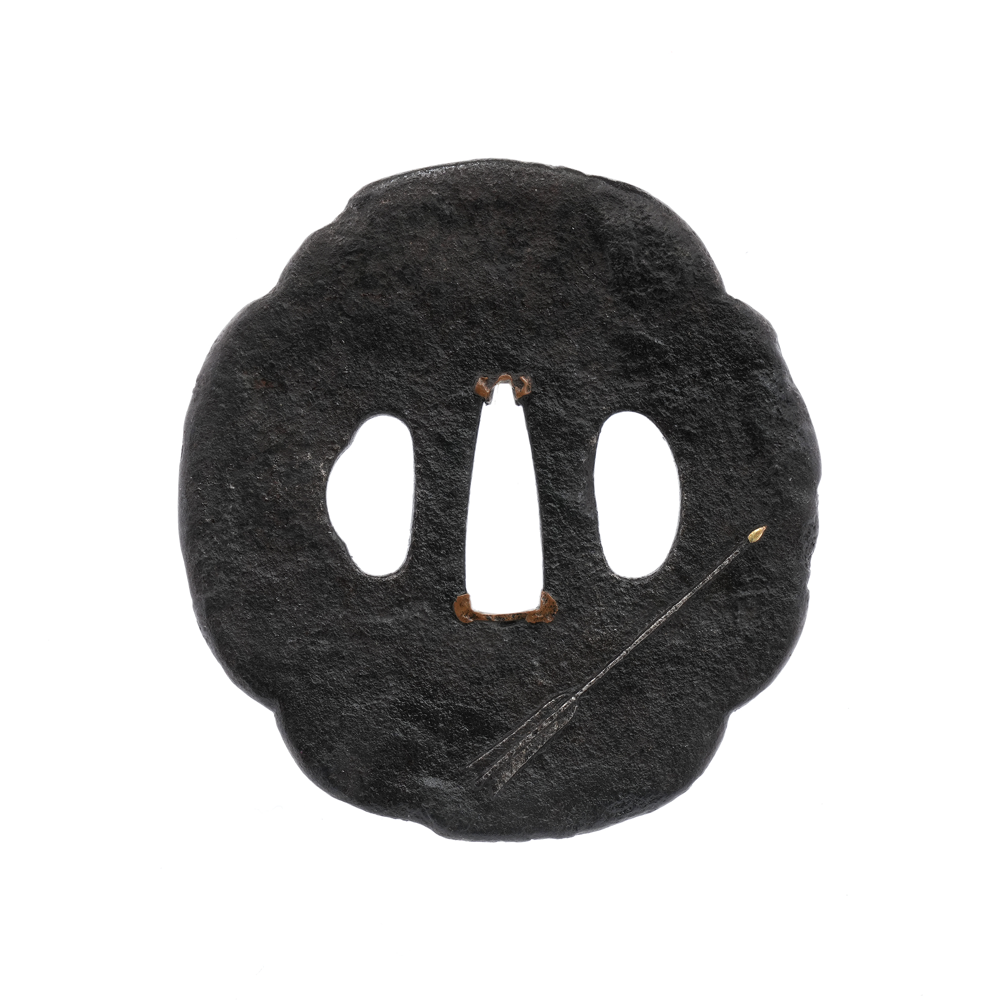 Tsuba with Arrow and Horse Tack Design, Mumei — 3 of 7