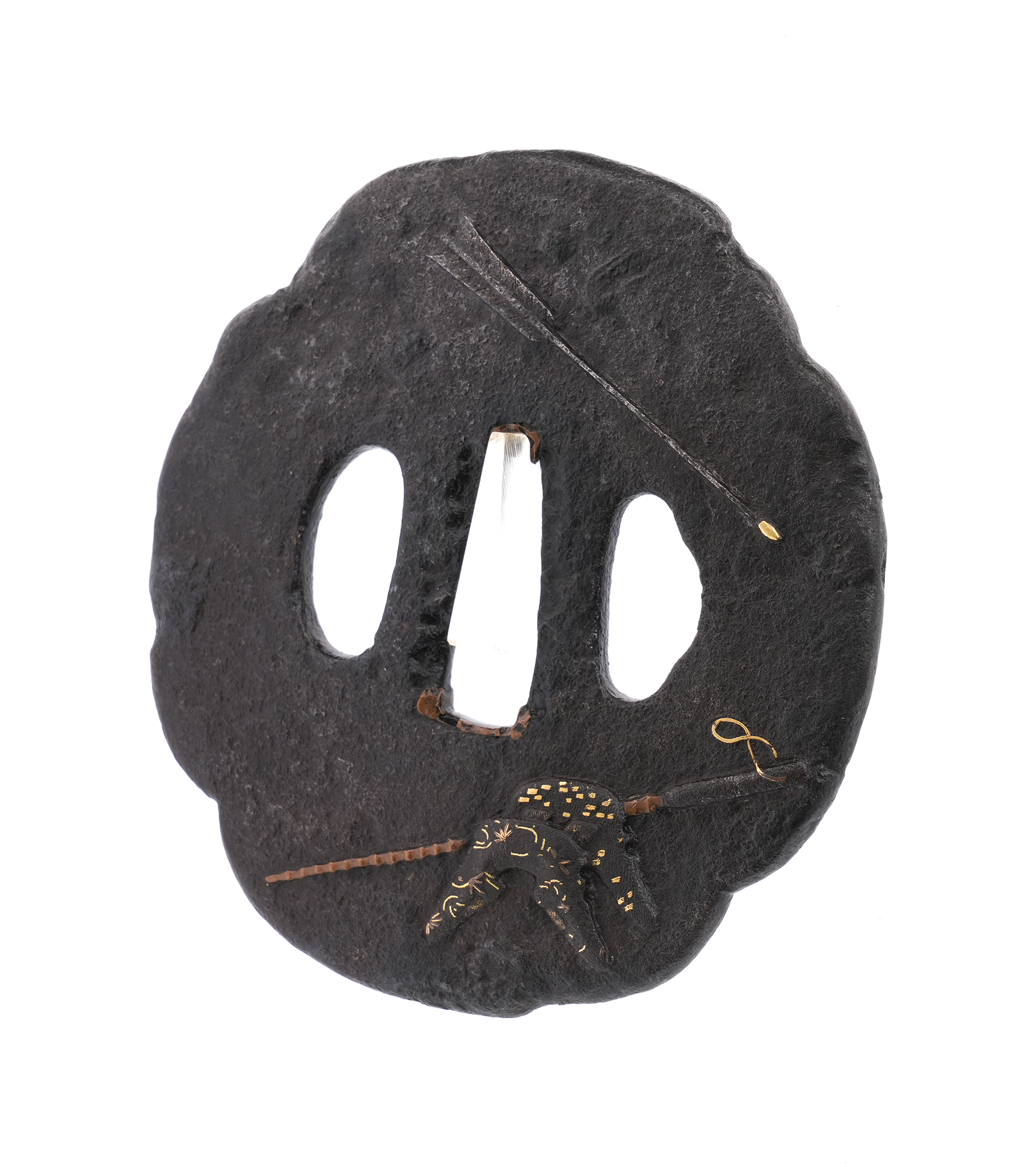 Tsuba with Arrow and Horse Tack Design, Mumei — 5 of 7