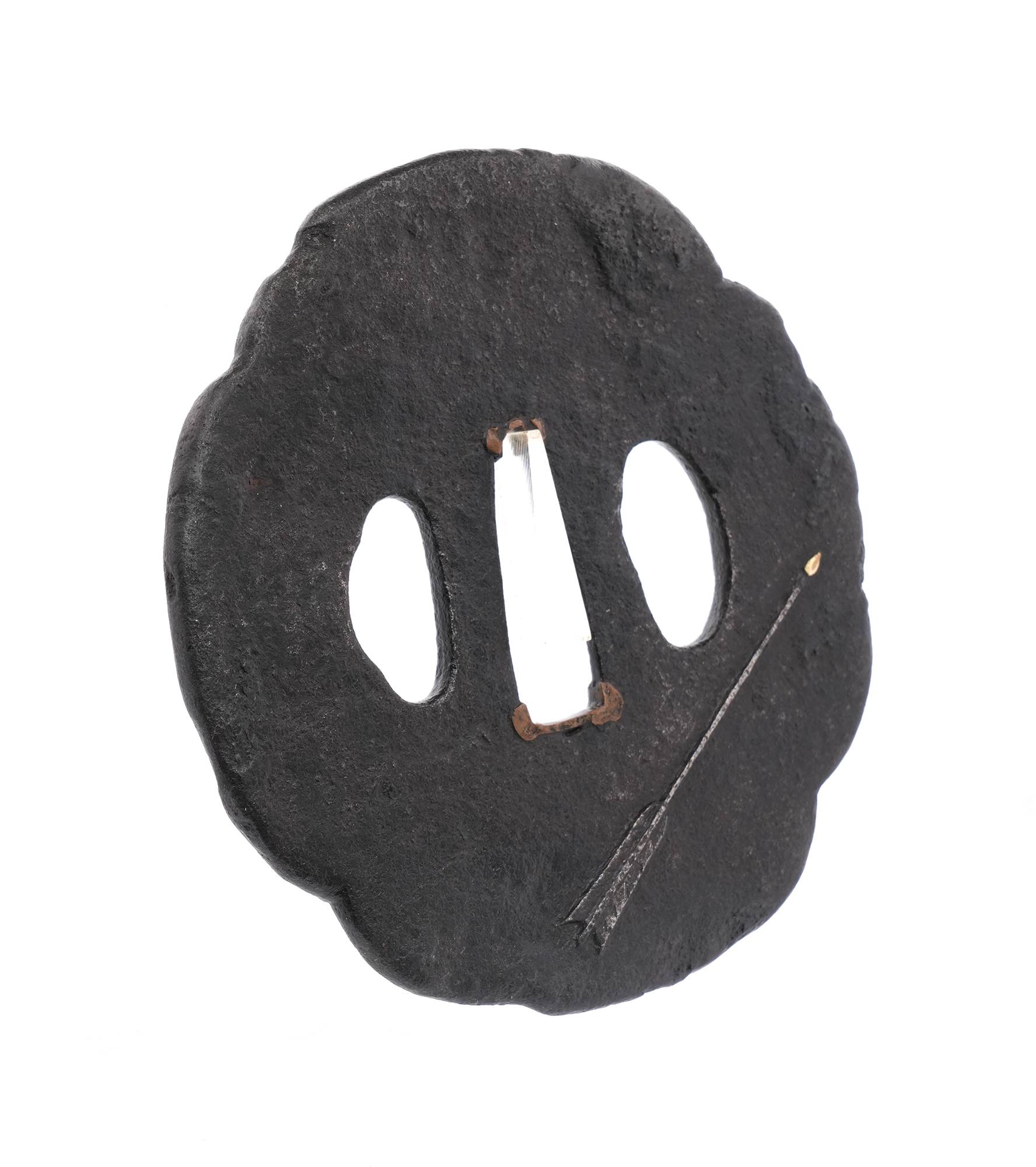 Tsuba with Arrow and Horse Tack Design, Mumei — 6 of 7