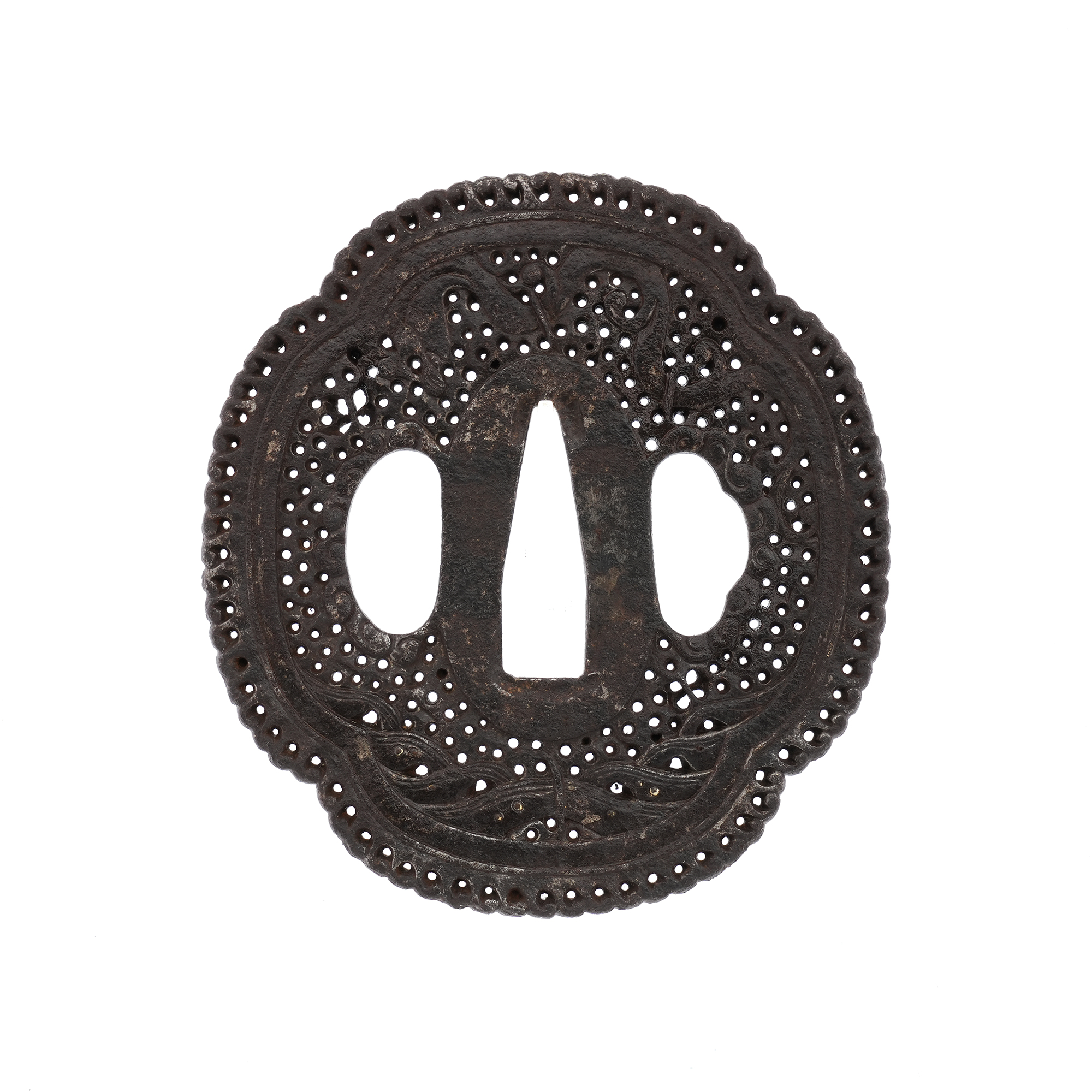Tsuba: Wave and Dragon Design, Mumei (Nanban) — 2 of 8