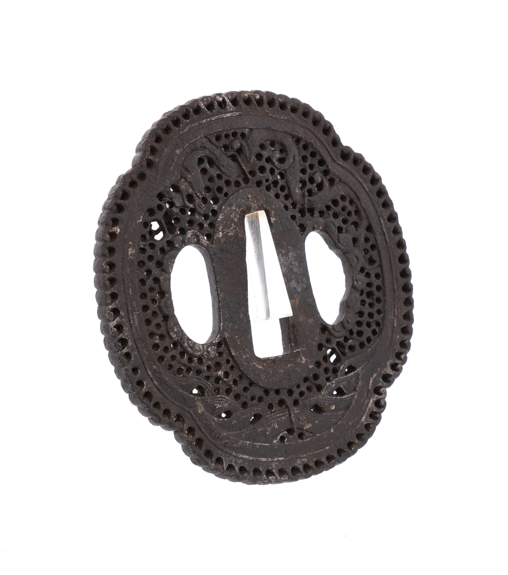 Tsuba: Wave and Dragon Design, Mumei (Nanban) — 5 of 8
