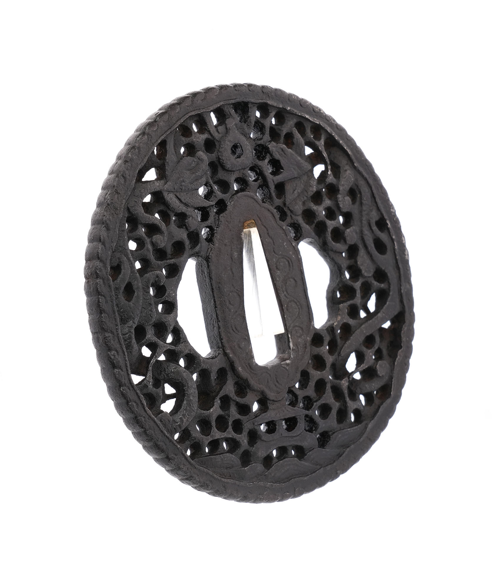 Tsuba with Dragon and Arabesque Design, Mumei (Nanban) — 4 of 9